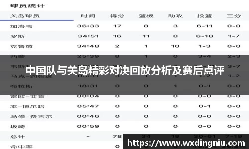 中国队与关岛精彩对决回放分析及赛后点评